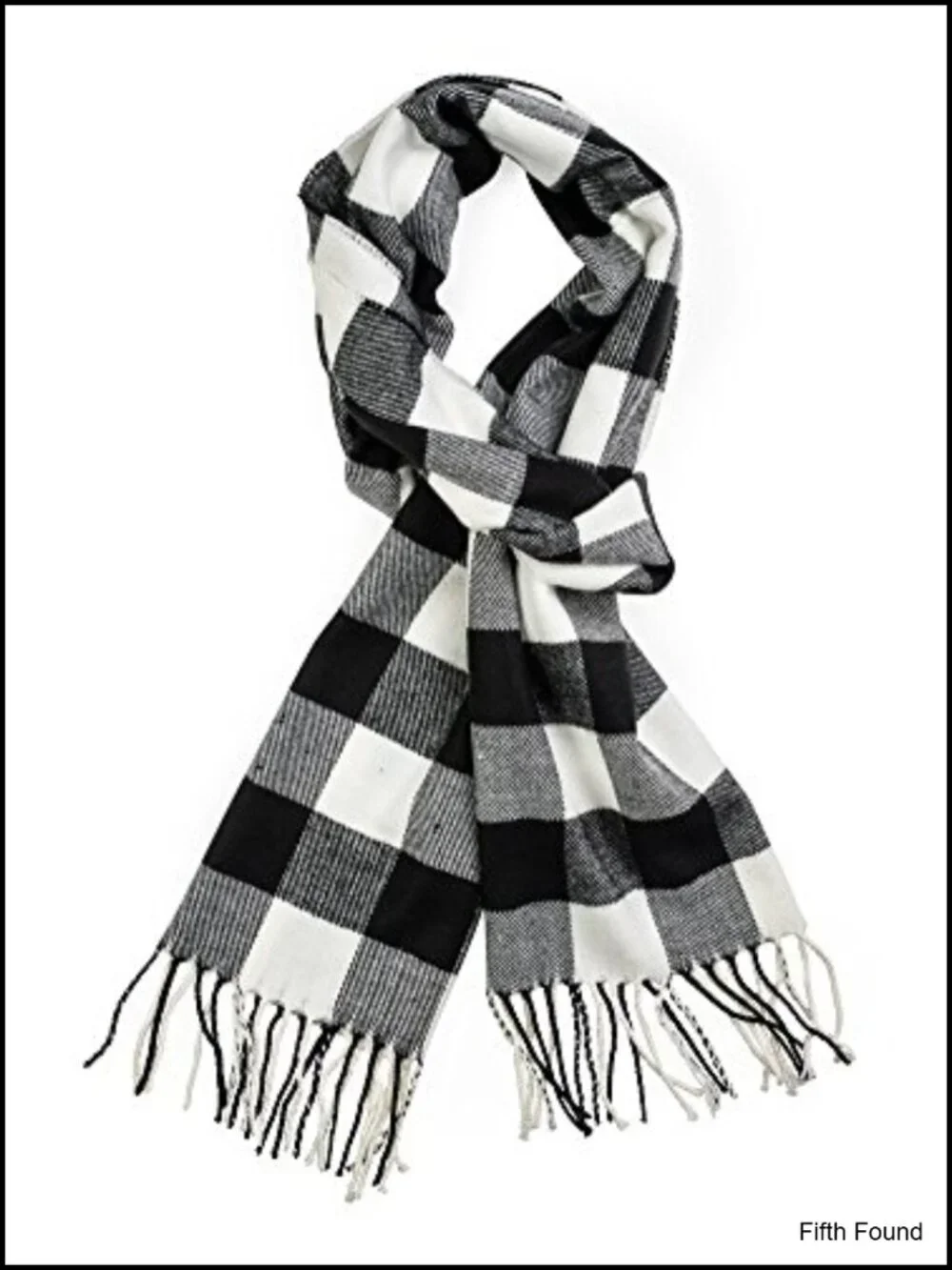 Super Soft Cashmere Feel Plaid Winter Scarf Shawl with Fringe